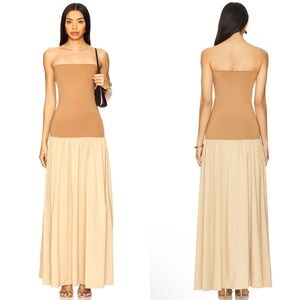 By Malene Birger Marciella Strapless Dropwaist Maxi Dress Cornstalk Tan